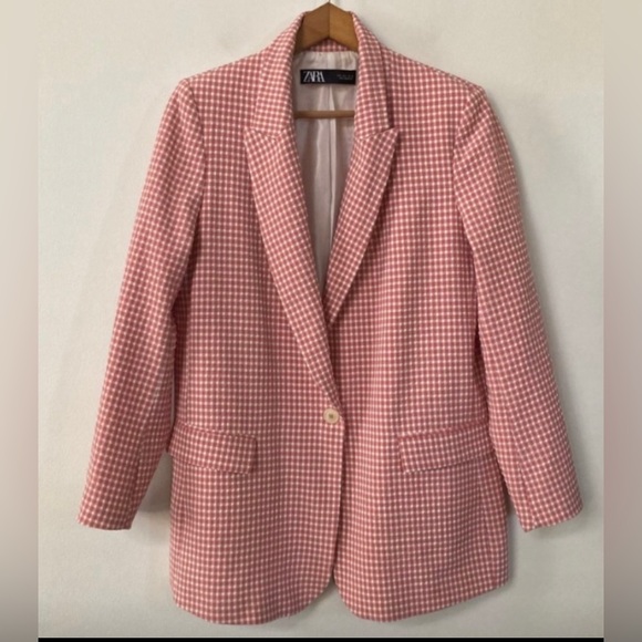 ZARA | Light Casual Gingham Blazer - Picture 2 of 9